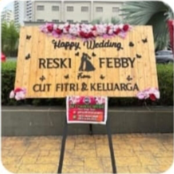 Papan bunga single rustic Keyfloris Batam